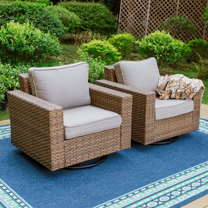 Ensemble de 2 chaises de patio pivotantes surdimensionnées