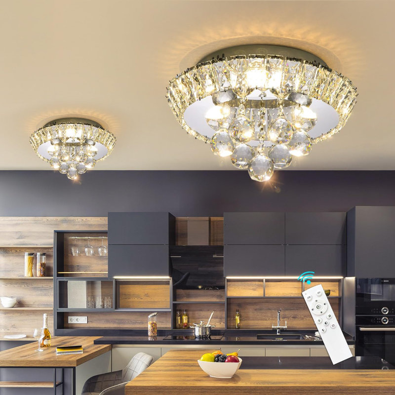 Lustre en cristal Modern Glam argenté, Argent
