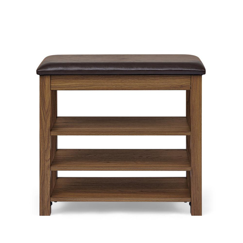 Petit banc à langer avec tablettes, Brun