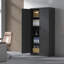 Armoire de rangement 72 po en métal robuste avec serrure - étagère de garage noire