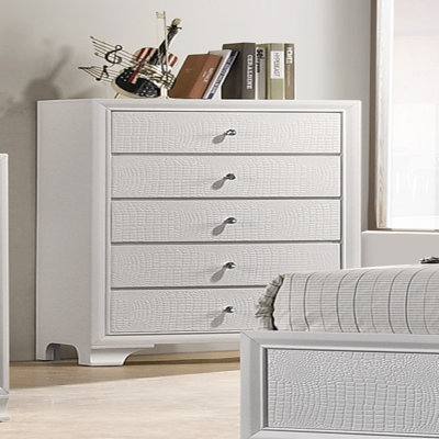 Mobilier de chambre à coucher en bois à motif de commode à cinq tiroirs 1 pièce
