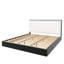 Structure de lit plateforme en bois massif avec tête de lit tapissier bouclée, sans sommier tapissier, noir-129969038-129969036