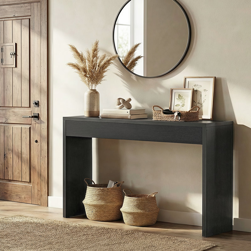 Console de couloir étroite, Noir,  H 31,5 po x l 59 po x P 11,8 po