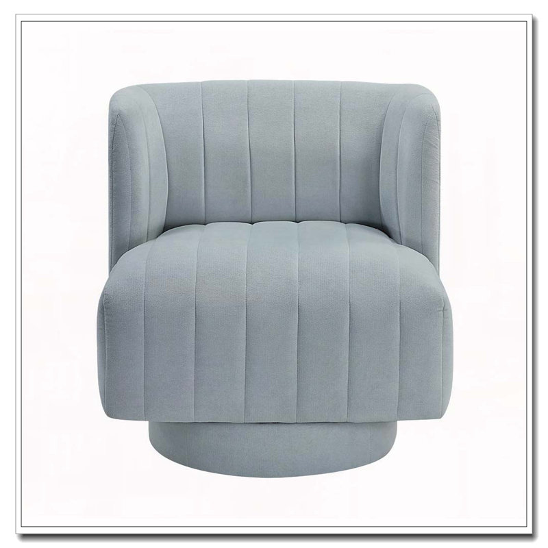 Chaise d'appoint pivotante rembourrée, Bleu aqua