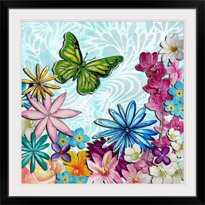 'Whimsical Floral Collage' by Megan Duncanson Painting Print