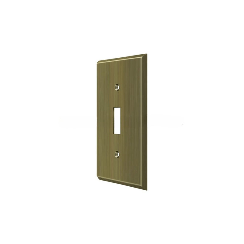 Plaque d'interrupteur; Simple standard; Finition laiton antique