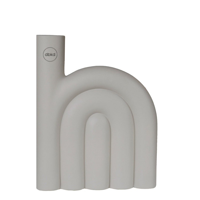 Vase de table en céramique Liviana, gris, H 9,85 po x l 7,85 po x P 2 po
