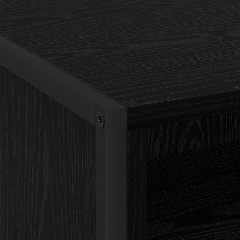 50cm W Manufactured Wood Bedside Table, Black Oak