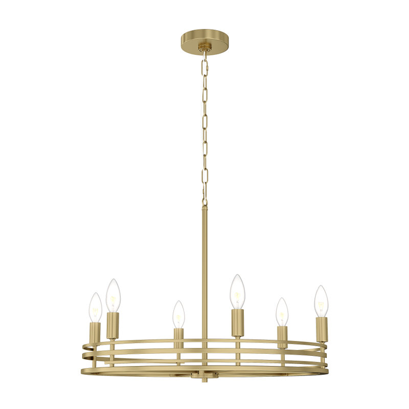 Tallant Plug & Play 6-light Chandelier in Transitional and Modern Style, 10" H x 23" W x 23" D