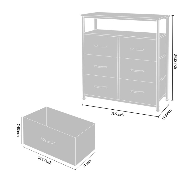 Michae 6 Drawer Storage Drawer