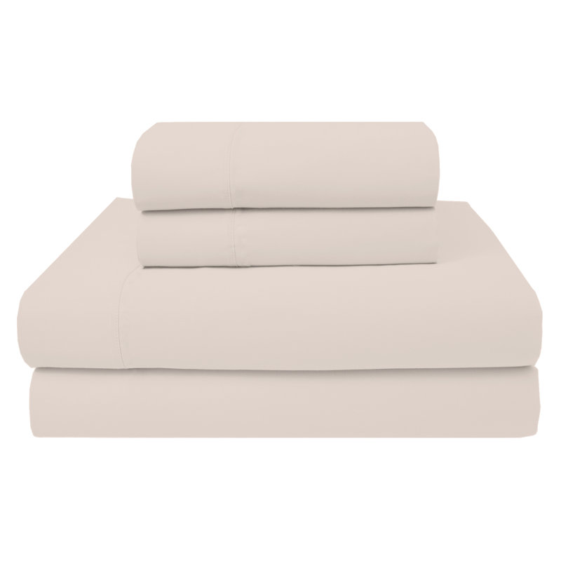 Ensemble de draps 100% coton 200 fils 200 fils, Ensemble de draps pour taille de lit double avec u, Kaki