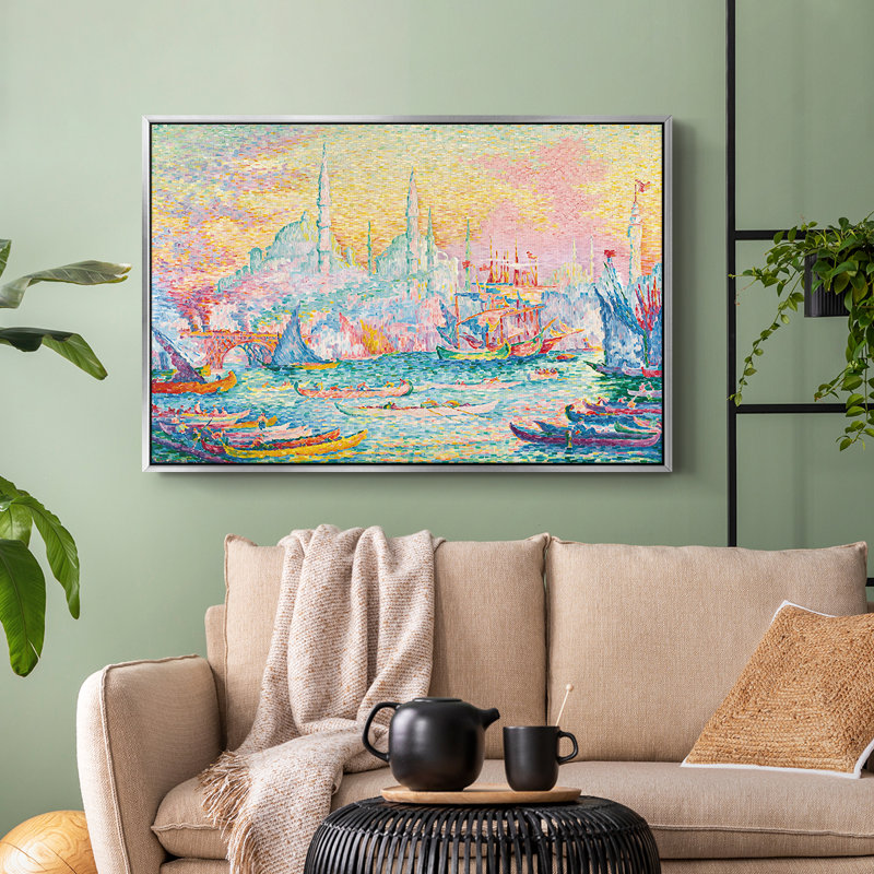 The Golden Horn, Constantinople, 1907 - Paul Signac, toile tendue avec châssis, 24 po x 36 po, Argent