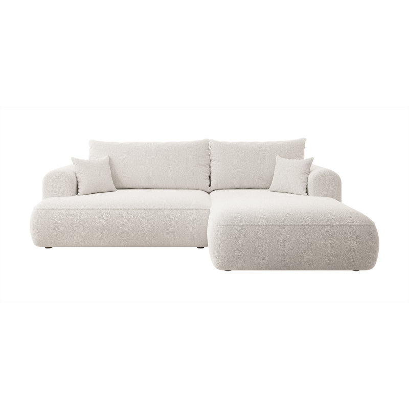 Aian 3 Seater Sofa & Chaise, Cream, Right Hand Facing