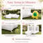 Château gonflable 11 pi x 8 pi blanc avec toboggan et soufflerie, château gonflable intérieur / extérieur en tissu Oxford pour enfants