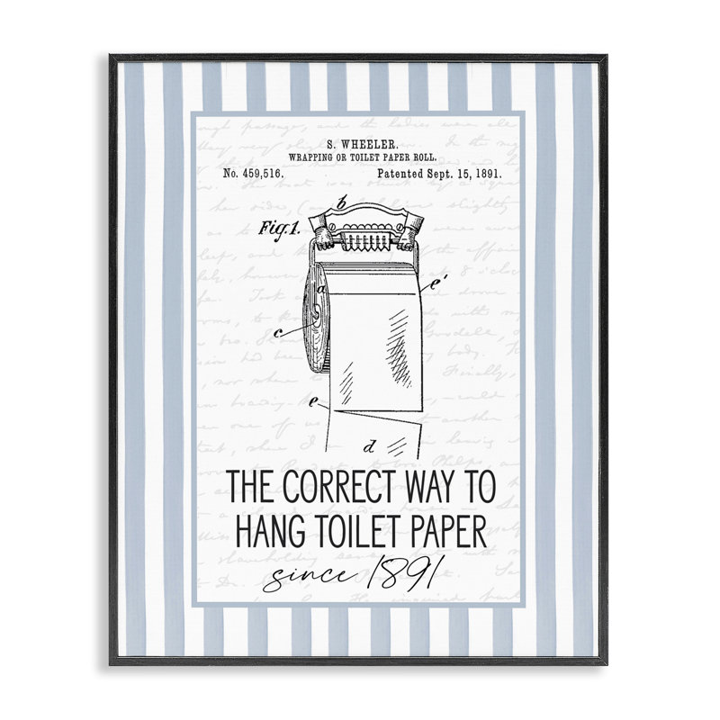 Giclée encadrée de papier hygiénique Corjust Way, design par lettré et doublé, H 14 po x l 11 po, Giclée encadrée noir minuit