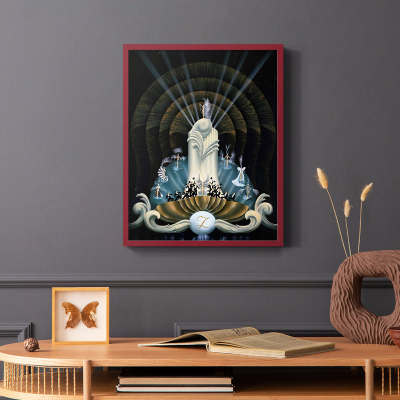 «Tranquility», reproduction encadrée - bois massif, Rouge, H 10 po x l 8 po