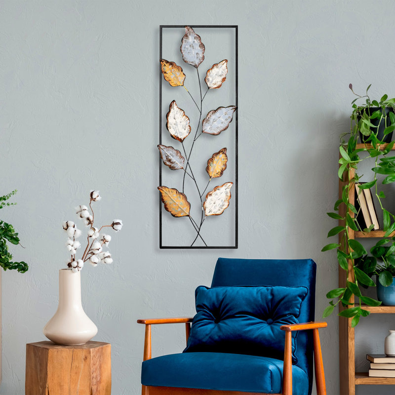 Handmade Decorative Metal Wall Accessory, 12.6 x 35.4 inches | 100% Metal, Thickness: 0.06 inches | Unique Hand-Painted Design, Perfect for Home Decor | Versatile Wall Hanging with Distinctive Color Variations