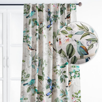 Maison d' Hermine Curtains for Living Room 100% Cotton 108 inch Length One Panel Light Filtering Curtains for Windows with Rod and Loop Pockets Valentines Day Gifts (Solstice - Beige, 50"W x 108"L)