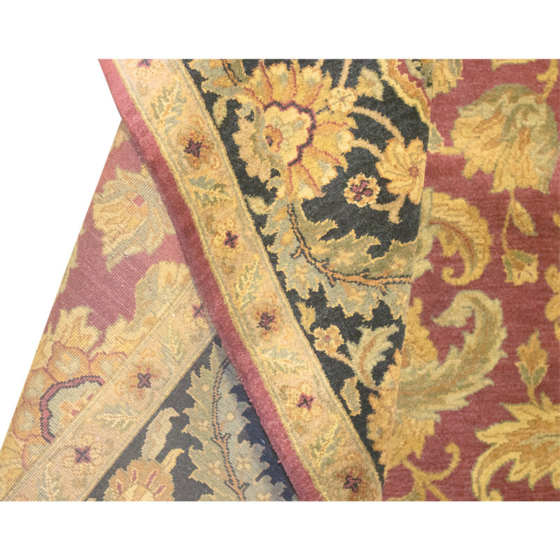 High-Quality Hand-Knotted Red And Black Area Rug