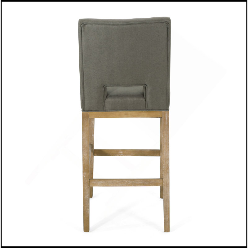 Ensemble de 2 tabourets de comptoir 31 pouces, tissu, Gris