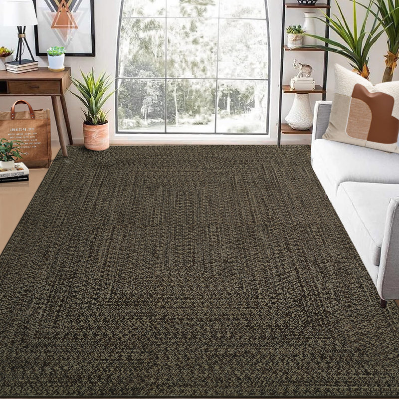 Abstract Washable Area Rug, Tan, Rectangle 200 x 290 cm