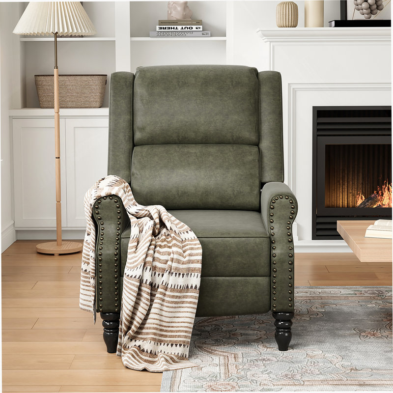 Fauteuil inclinable en similicuir pour salon RV, Vert foncé