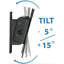 Support mural noir inclinable pour supporter jusqu'à 30 lb