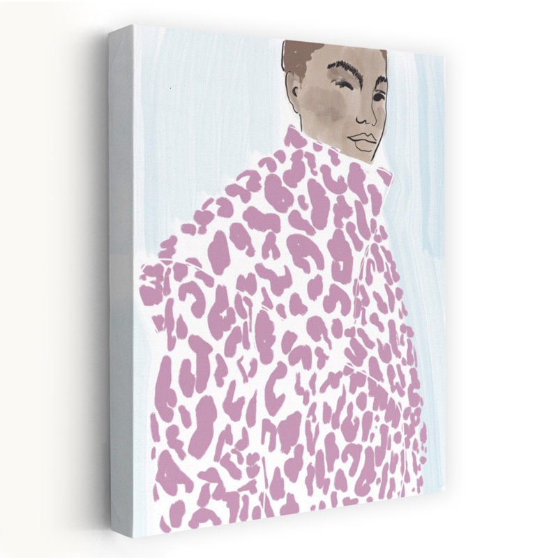 Impression d'art léopard rose, abstrait, moderne et élégant, 24" H x 16" W