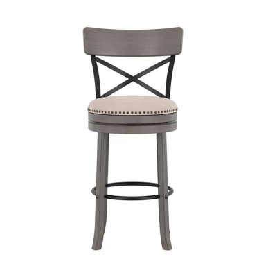Tabouret de bar pivotant en bois massif de 19,5 po de largeur Hesser, ensemble de 2