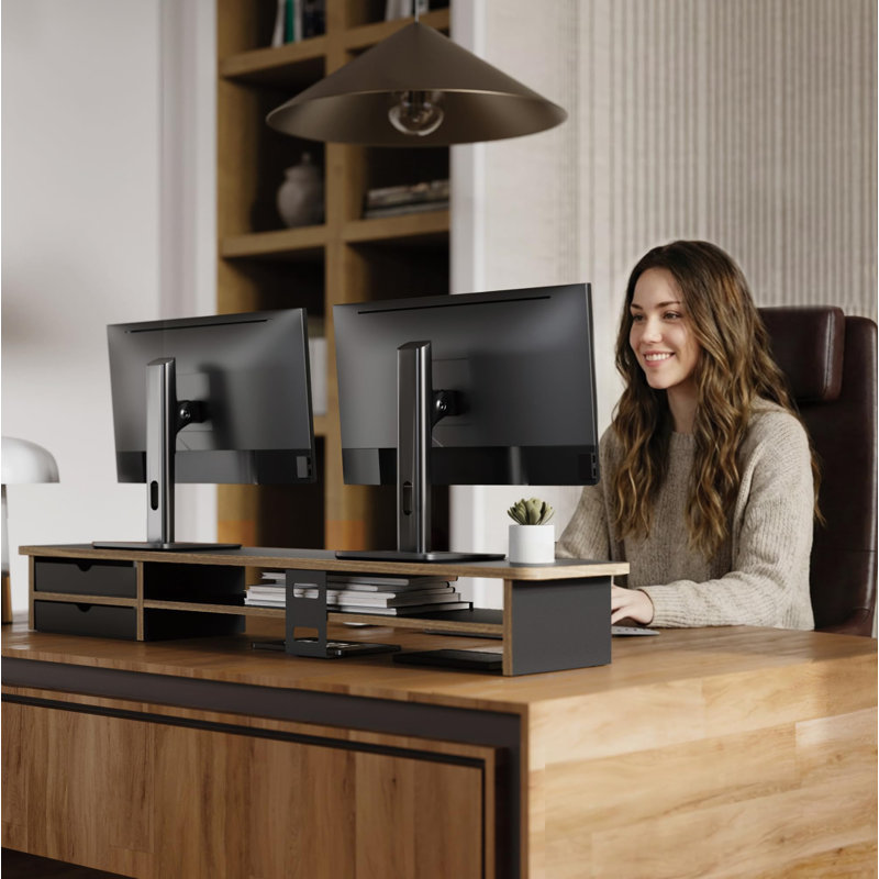 Manufactured Wood Monitor Stand, Black