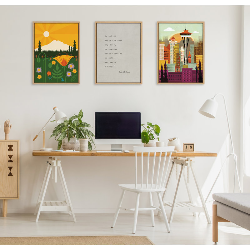 «Mt Rainier» par Amber Leaders, reproduction d'art sur toile encadrée, Naturel