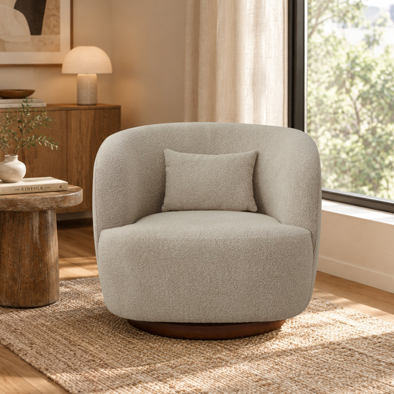 Fauteuil pivotant rembourré de 33 po de largeur, Brun