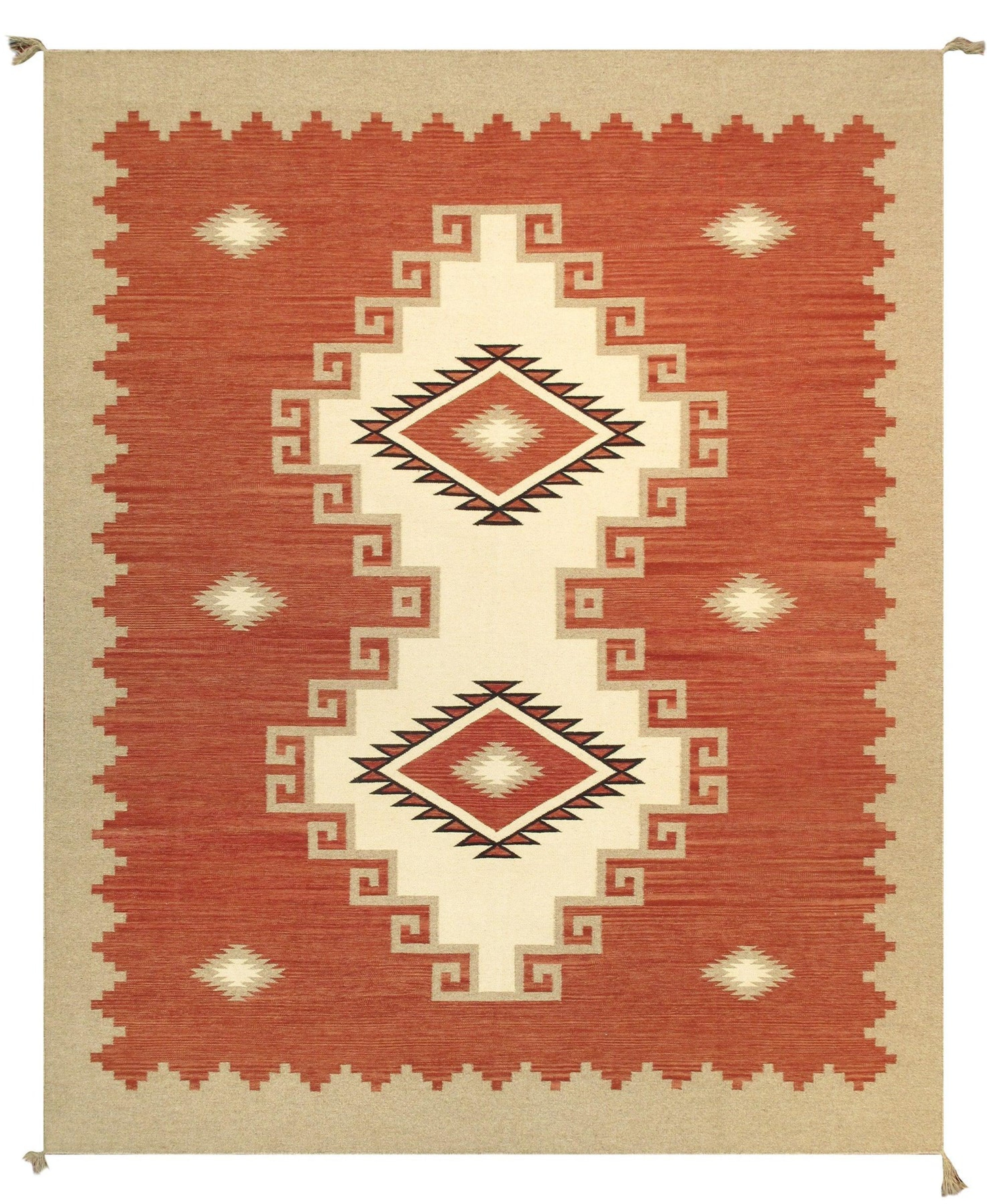 Java Cavallo Wool Rug Canvello Navajo Style Hand-Woven Wool Rust Area Rug- 8'1