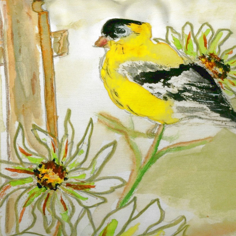 Goldfinch Outdoor Reversible Throw Pillow, Small