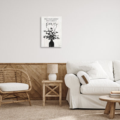Pray Your Hardest Canvas Wall Art by Annie LaPoint