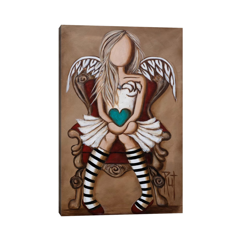 « Colette » par rut art Creations-impression d’art graphique, Pas de tapis, H 26 po x l 18 po x P 1,5 po, Toile tendue