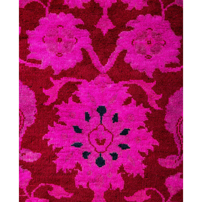 Overdyed One-of-a-Kind 2' 7" X 10' 1" Hand Knotted Area Rug