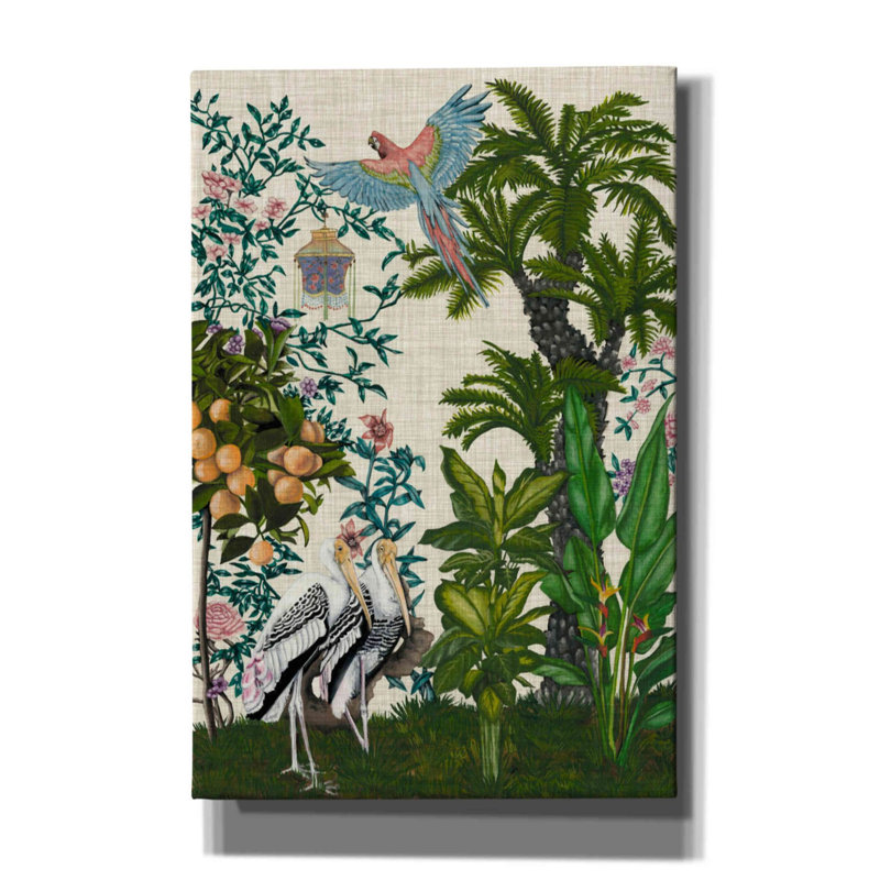 «Paradis Chinoiserie II» par Naomi McCavitt, art mural sur toile, H 60 po x l 40 po x P 1,5 po