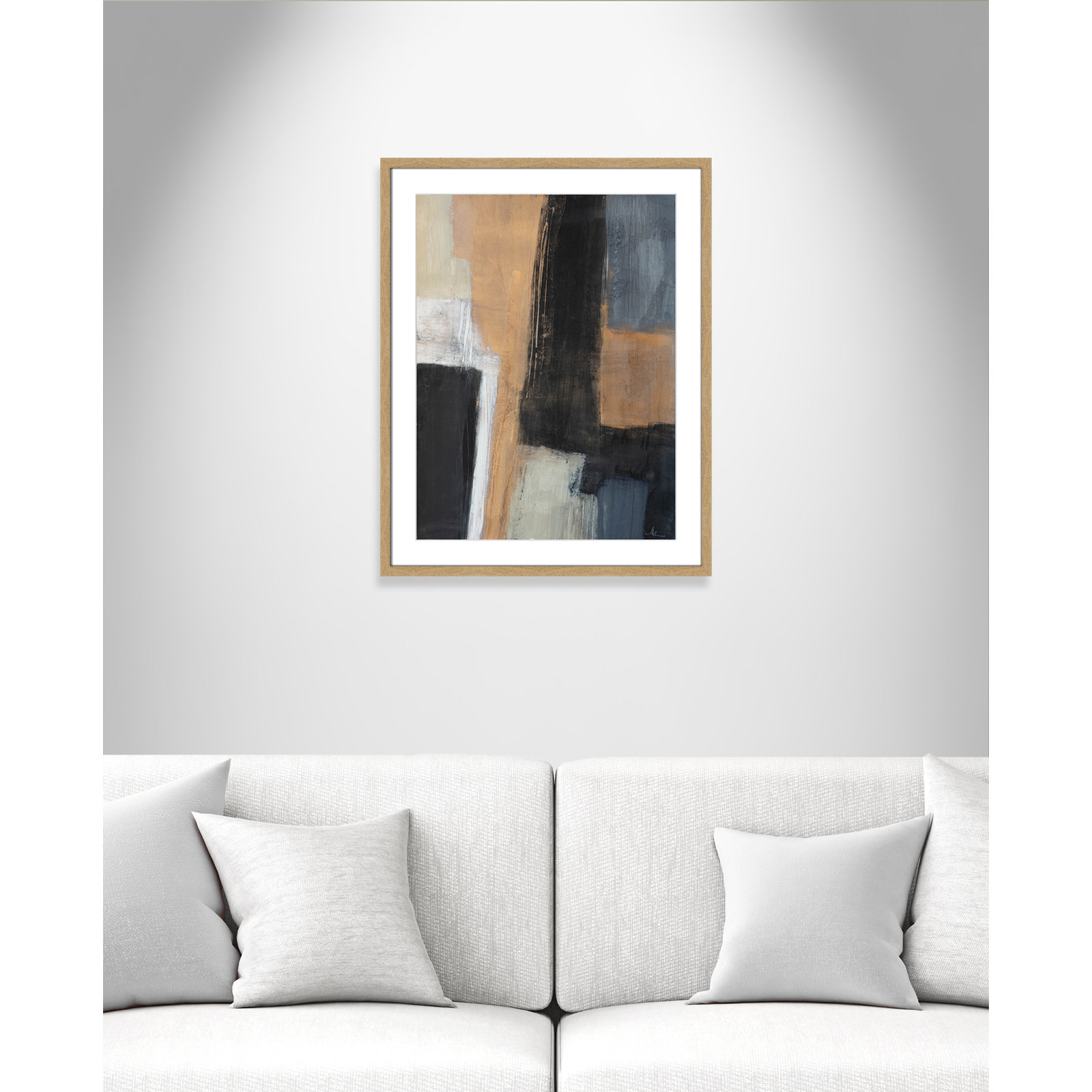 Metallic Slate I by Casa Fine Arts, 29.5" H x 23.5" W x 1.25" D, Natural Woodgrain Picture Framed