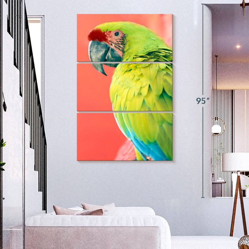 Brampt Green Macaw, 74" H x 48" W