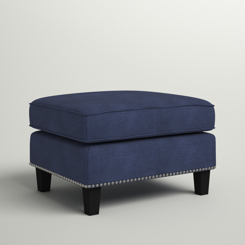Damira Upholstered Ottoman, Blue