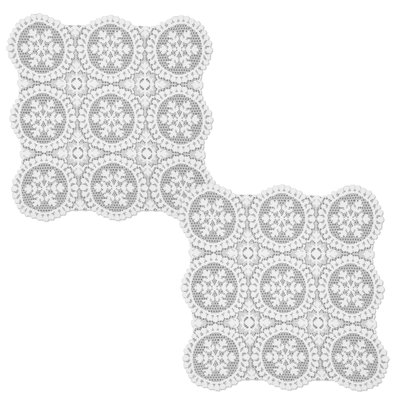 Whiteville Polyester Abstract Rectangle Doily