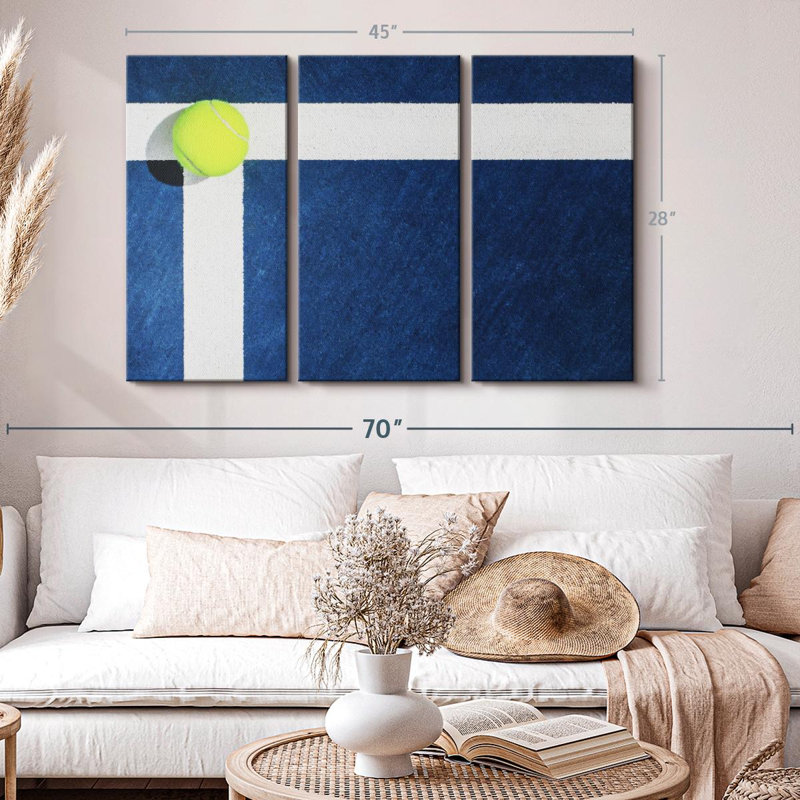 «Tennis Court Line» sur toile, H 28 po x l 45 po x P 1,25 po
