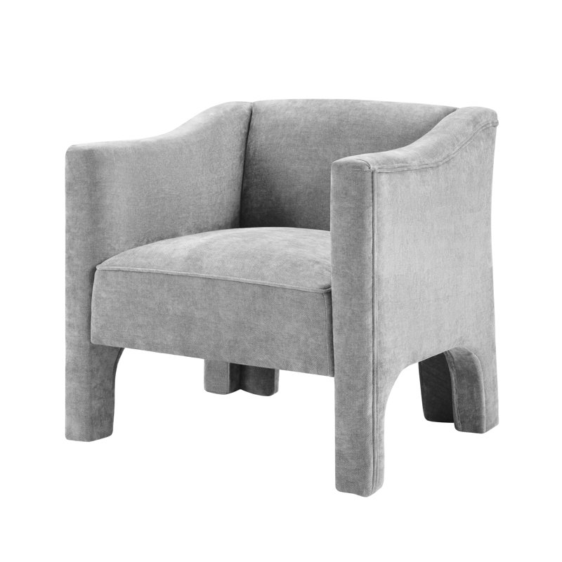 Aeris Modern Barrel Upholstered Accent Chair, Gray