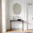 Oval Beveled Frameless Bathroom Vanity Mirror Decorative Wall Accent Mirror Diamond Bevel-220145618