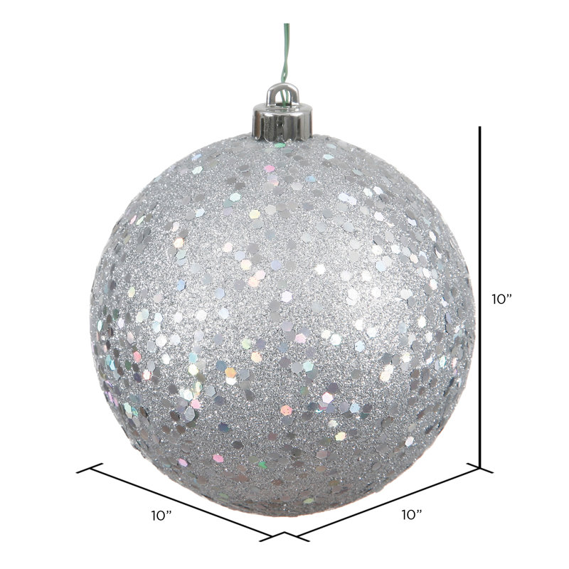 Ornements en boule, Argent, H 10 po x l 10 po x P 10 po