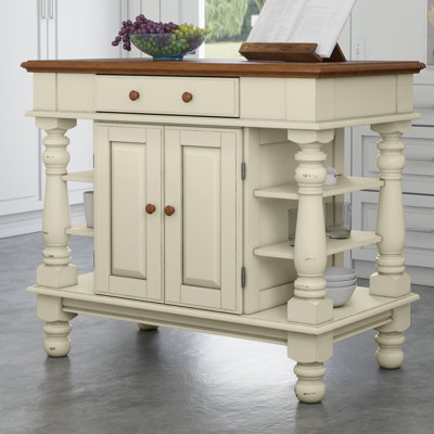 Aamyah Solid Wood Top Kitchen Island