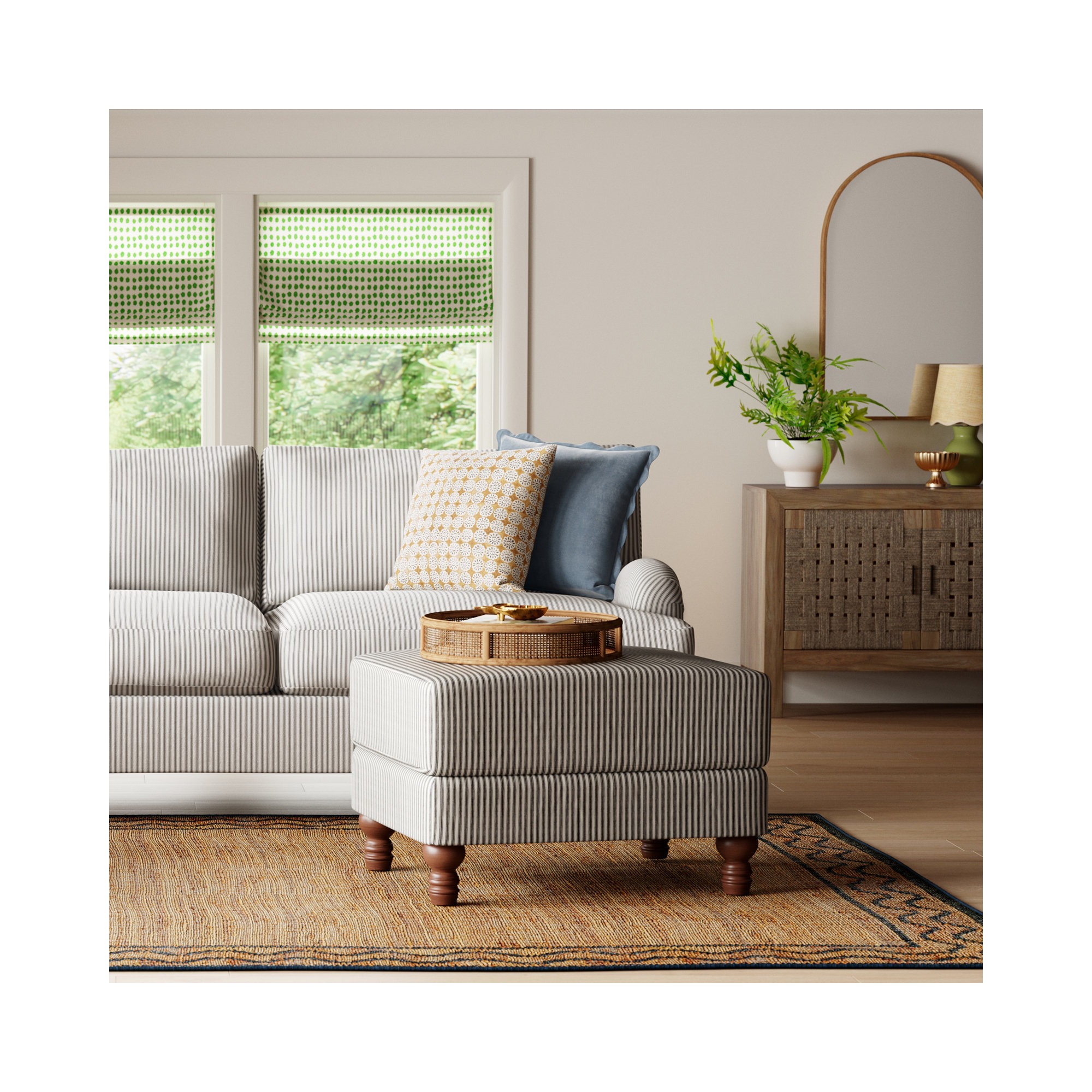 Erin Gates by Momeni Orchard Ripple Slate Hand Woven Wool and Jute Area Rug, Rectangle 5' x 8'