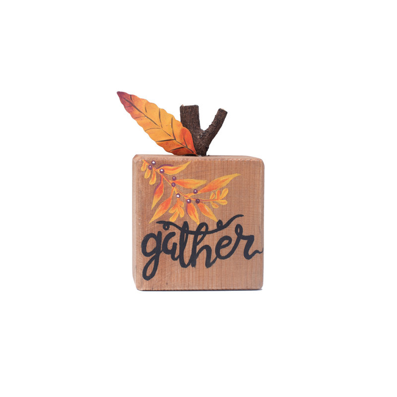 3" x 4.75" Pumpkin Block Gather Table Sitter