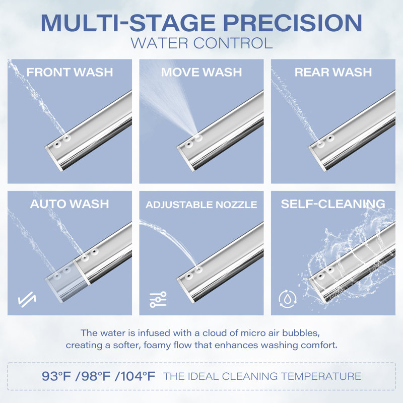 Siège de toilette électrique avec télécommande, siège de toilette chauffant, séchoir à air chaud, couvercle à fermeture douce, veilleuse, affichage à DEL, autonettoyant, buse en acier inoxydable, pression d'eau réglable